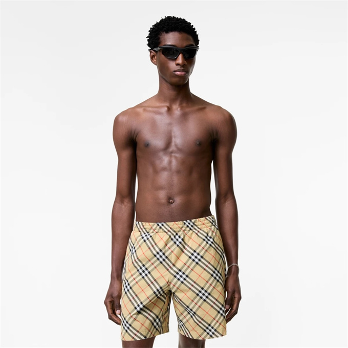 burberry vintage check print swim shorts